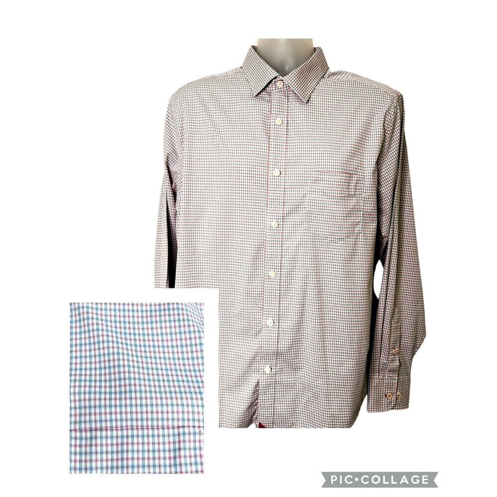 UNTUCKit Russell Slim Fit Long Sleeve Blue Red Plaid  Button Down Shirt XL Slim